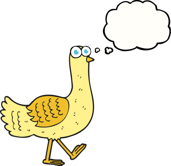 Bir insan tarafından çizilmiş serbest çizim balon karikatür kuşu.