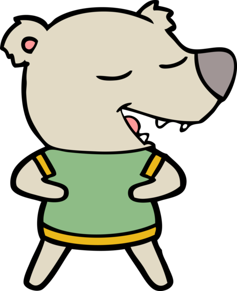 Bir insan tarafından çizilmiş çizgi film ayısı.