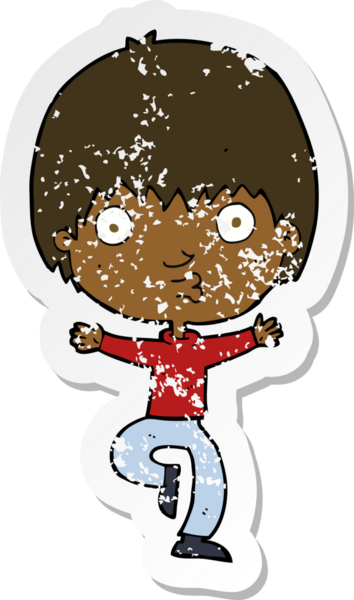 Bir insan tarafından çizilmiş heyecanlı bir çizgi filmin gerilimli çıkartması.