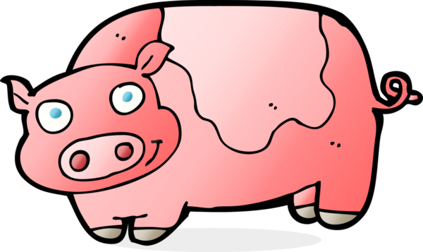 Bir insan tarafından çizilmiş çizgi film domuzu.