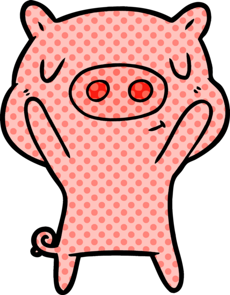 Bir insan tarafından çizilmiş çizgi film içerikli domuz.