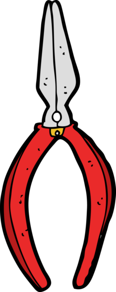 Bir insan tarafından çizilmiş karton pense.