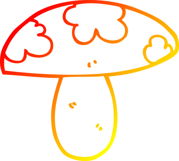 Bir insan tarafından çizilmiş bir mantarın sıcak gradyan çizimi