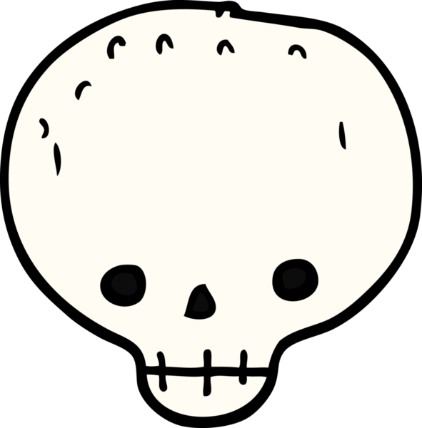 Bir insan tarafından çizilmiş kafatası.