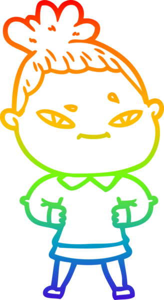 gökkuşağı gradyan çizimi bir insan tarafından çizilmiş bir karikatür kadın