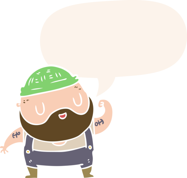 bir insan tarafından çizilmiş konuşma baloncuğu olan sert balıkçı çizgi filmi.