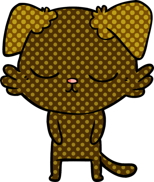 Bir insan tarafından çizilmiş şirin bir çizgi film köpeği.