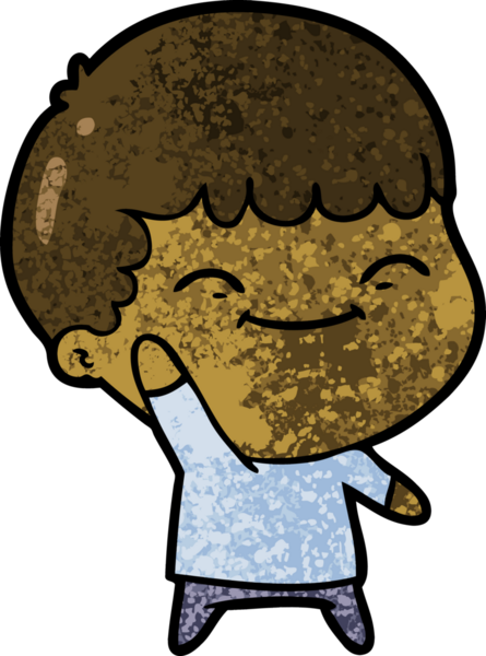 Bir insan tarafından çizilmiş mutlu çocuk çizgi filmi.