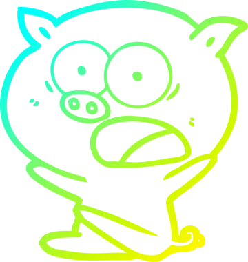 Şok olmuş bir domuzun insan tarafından çizilmiş soğuk çizgi çizgisi.