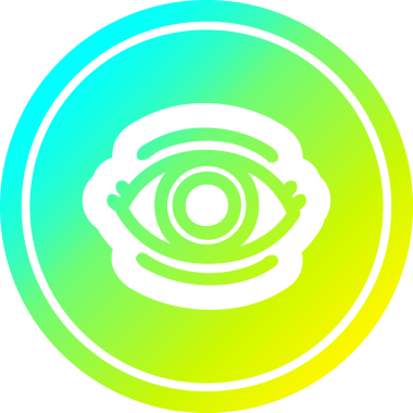 serin gradyan bir insan tarafından çizilmiş göz dairesel simgesi