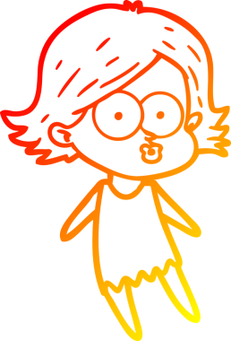 Bir insan tarafından somurtulmuş çizgi film kızı çizimi.