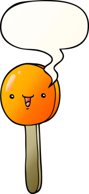 bir insan tarafından çizilmiş düzgün eğimli konuşma baloncuklu çizgi film lolipopu