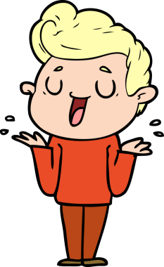 Bir insan tarafından çizilmiş mutlu çizgi film adamı.