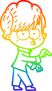 gökkuşağı gradyan çizimi bir insan tarafından çizilmiş bir karikatür kadın