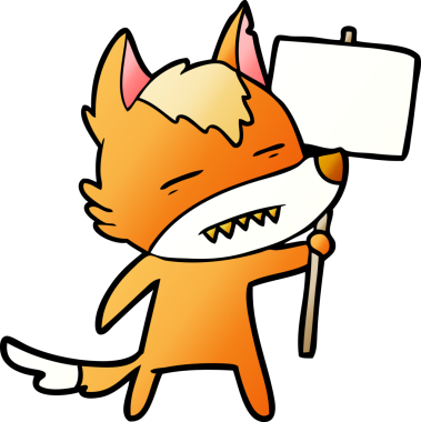 Bir insan tarafından çizilmiş protestolu çizgi film karakteri.