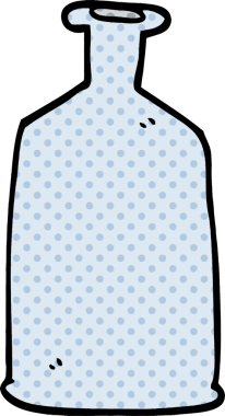 Bir insan tarafından çizilmiş cam bir şişe.