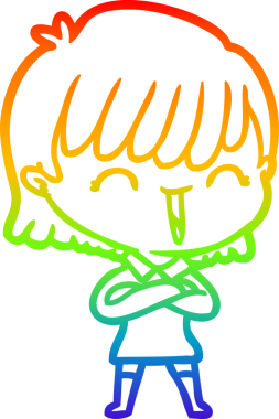 gökkuşağı gradyan çizimi bir insan tarafından çizilmiş bir karikatür kadın