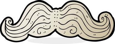 Bir insan tarafından çizilmiş çizgi film bıyığı.