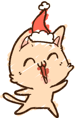 Bir insan tarafından çizilen Noel Kedisi Tebeşiri