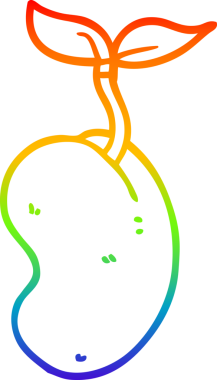 gökkuşağı gradyan çizgi çizimi bir insan tarafından çizilmiş filizlenen tohum