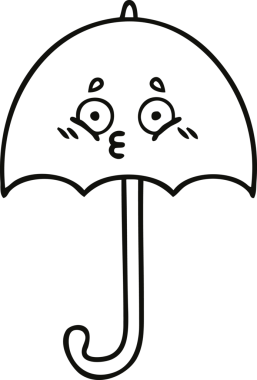 Bir insan tarafından çizilmiş şemsiye çizimi