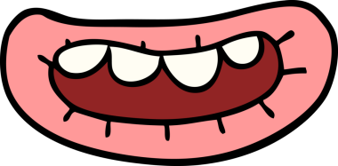 Bir insan tarafından çizilmiş karalama ağız.