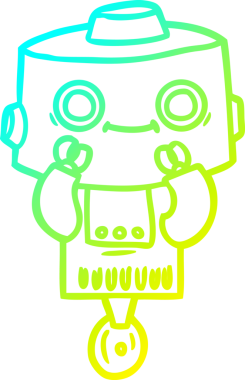 Bir insan tarafından çizilmiş soğuk gradyan robot çizimi