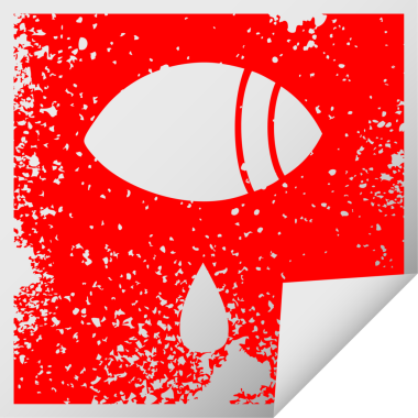 Bir insan tarafından çizilmiş bir tarafa bakan ağlayan bir gözün kareli çıkartması.