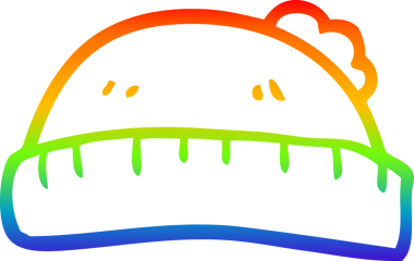 gökkuşağı gradyan çizgi çizimi bir insan tarafından çizilmiş yün şapka