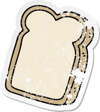 Bir insan tarafından çizilmiş bir ekmek diliminin garip bir el yazısı.