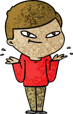 Bir insan tarafından çizilmiş çizgi film çocuğu.