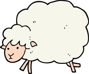 bir insan tarafından çizilmiş koyun çizgi filmi