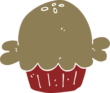 Bir insan tarafından çizilmiş düz renkli çizgi film turtası