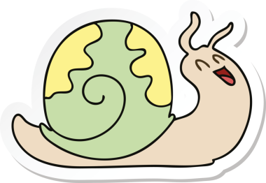 Bir insan tarafından çizilmiş garip bir el salyangozunun çıkartması.