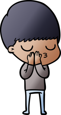 Bir insan tarafından çizilmiş sakin çocuk çizgi filmi.