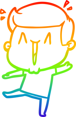 Gökkuşağı gradyanı çizimi bir insan tarafından çizilmiş heyecanlı bir çizgi film