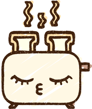 Bir insan tarafından çizilen tost makinesi tebeşiri