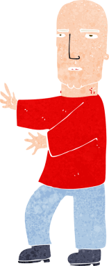 Bir insan tarafından çizilmiş sert adam çizgi filmi.