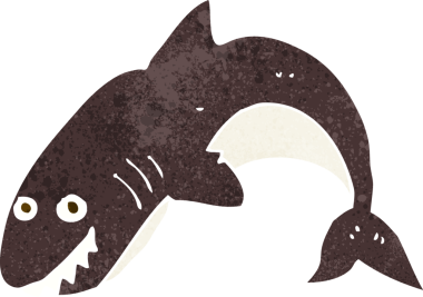 Bir insan tarafından çizilmiş bir köpek balığı.