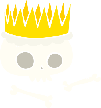 Bir insan tarafından çizilen tacın düz renk çizimi