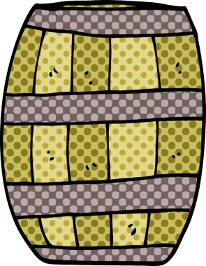 Bir insan tarafından çizilmiş bira fıçısı.