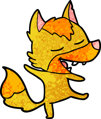 Bir insan tarafından çizilmiş tilki çizgi film karakteri