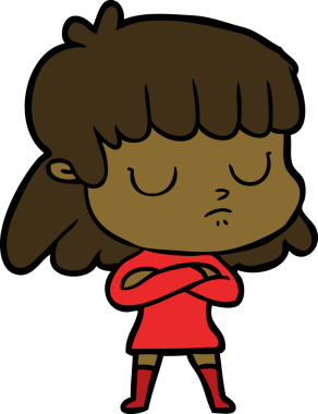 Bir insan tarafından çizilmiş ilgisiz bir kadın çizgi filmi.