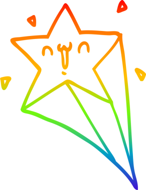 Bir insan tarafından çizilmiş gökkuşağı gradyan çizgi çizimi.