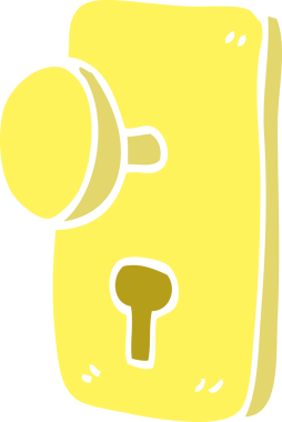 Bir insan tarafından çizilmiş karikatür kapı kolu.