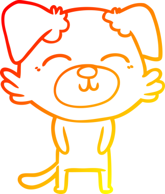 Bir insan tarafından çizilmiş çizgi film köpeğinin sıcak çizgi çizimi