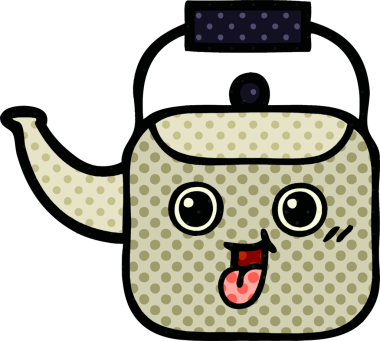 Bir insan tarafından çizilmiş bir çaydanlık çizgi filmi.