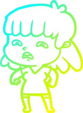 Bir insan tarafından çizilmiş endişeli bir karikatür çizimi.