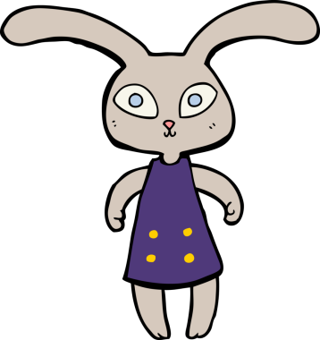 Bir insan tarafından çizilmiş şirin çizgi film tavşanı.