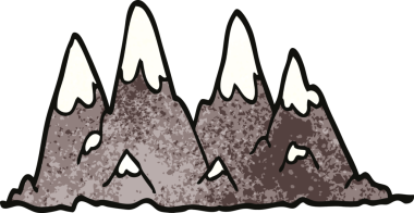 bir insan tarafından çizilmiş çizgi film karalama dağ aralığı